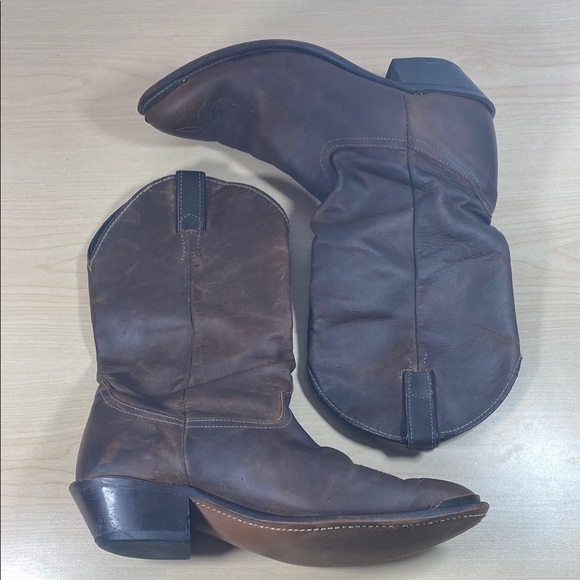 Laredo Brown Cowboy Western Boots Smooth Oiled Leather - Picture 6 of 11